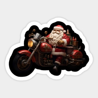 Santa Bike Rider Sticker